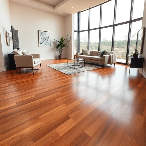 Elegant hardwood flooring in a spacious living room in Point Venture, TX, showcasing warm tones and modern decor.