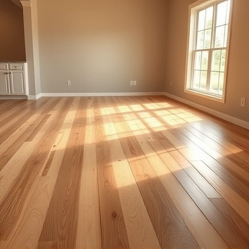 Completed subfloor replacement in Round Rock with polished wooden planks in a well-lit, inviting room.