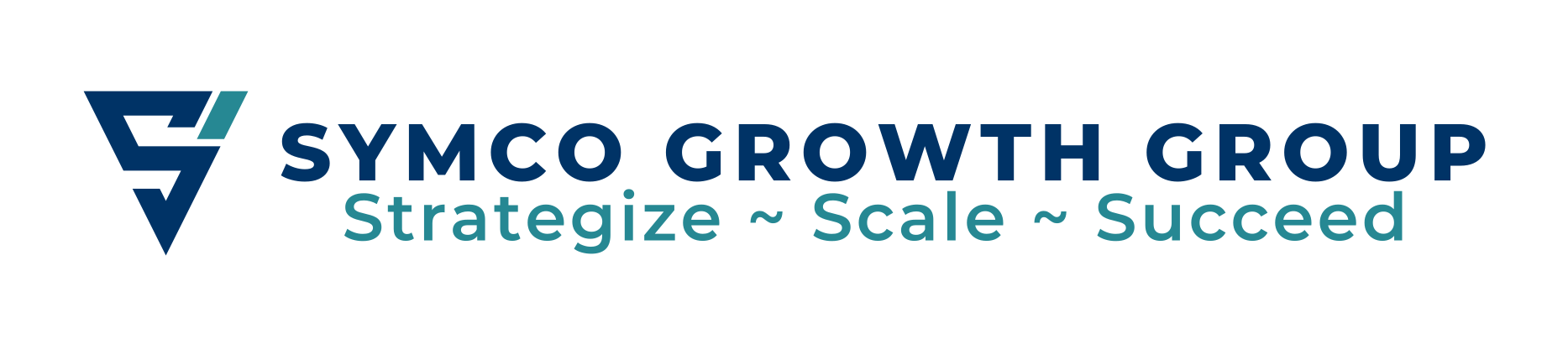 Symco Growth Group logo with tagline of "Strategize - Scale - Succeed"
