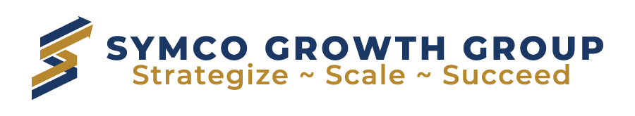 Symco Growth Group logo with tagline of "Strategize - Scale - Succeed"