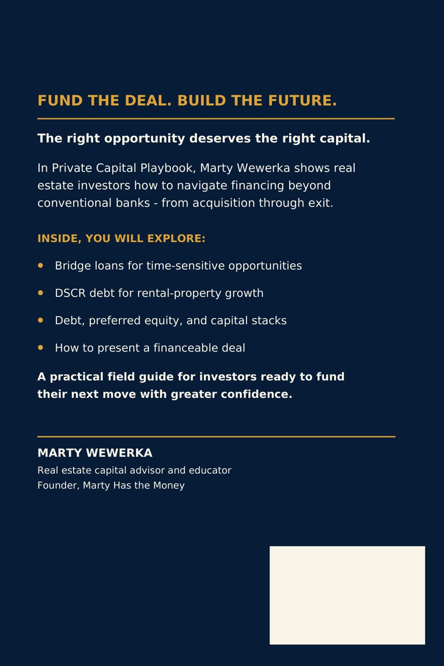 Back cover of Private Capital Playbook