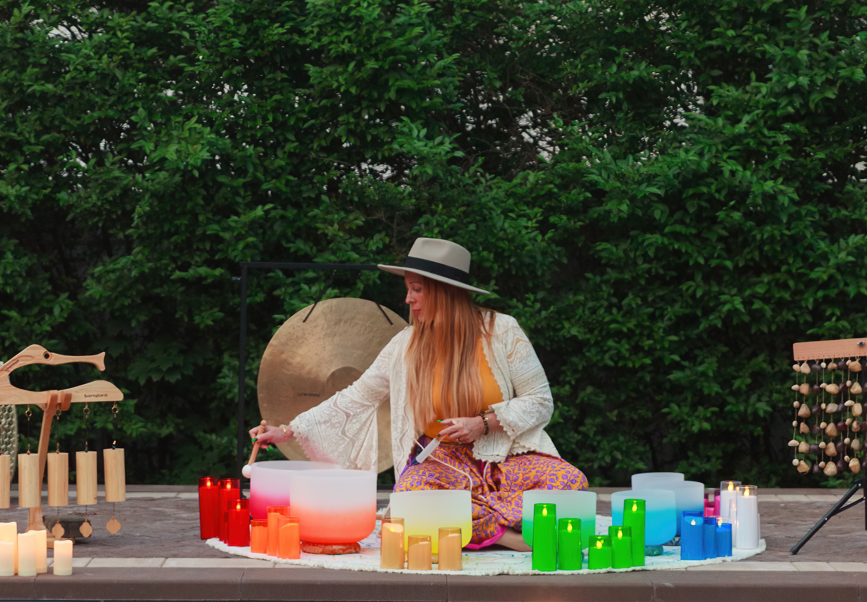 Floating sound bath session