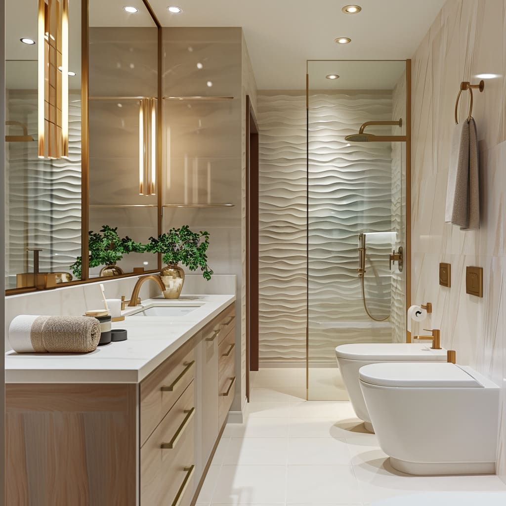 Bathroom tiling and fitting