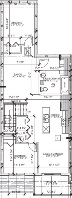 Plan du logement 306, type 4 1/2
