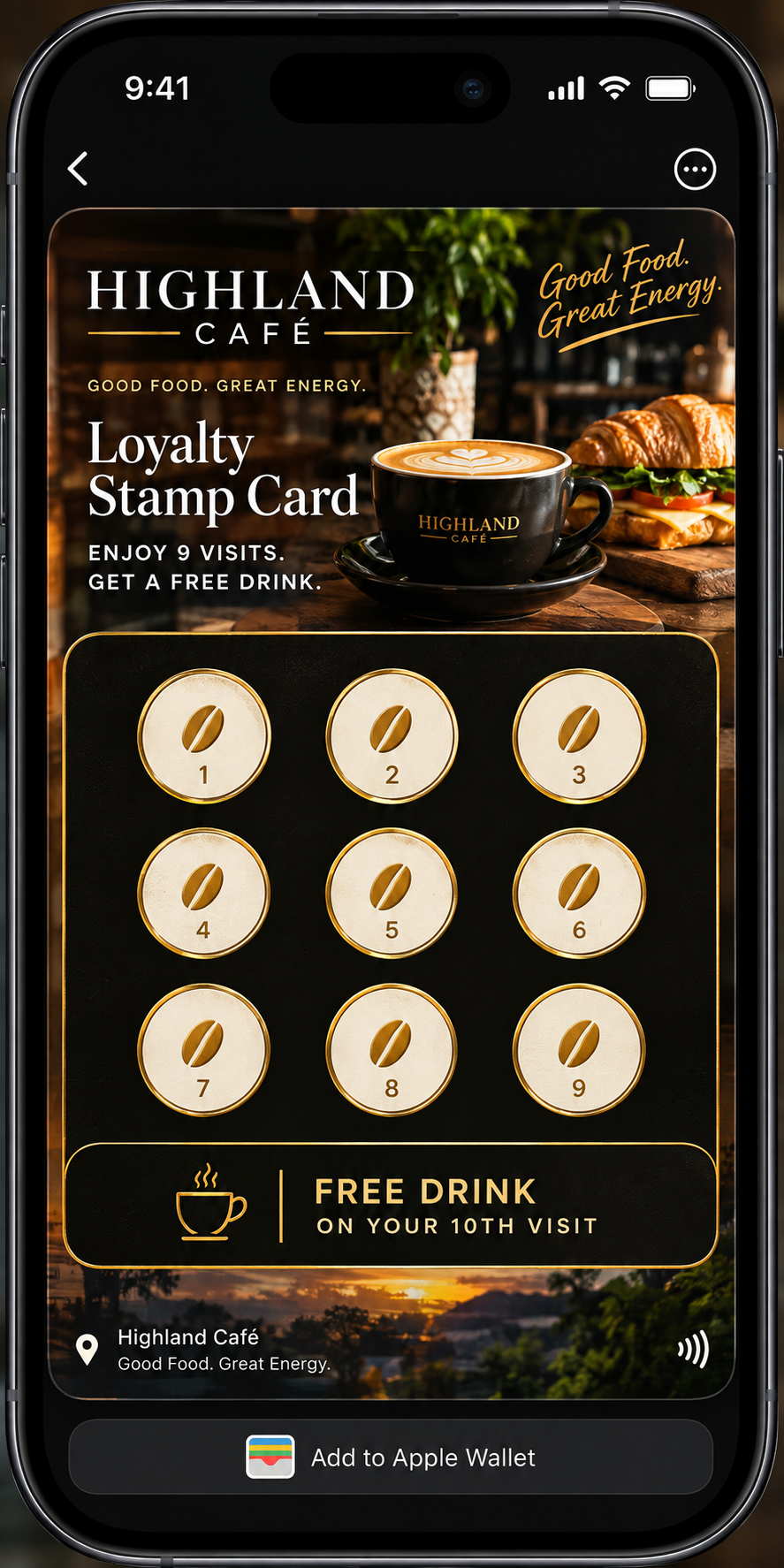 Highland Cafe loyalty stamps