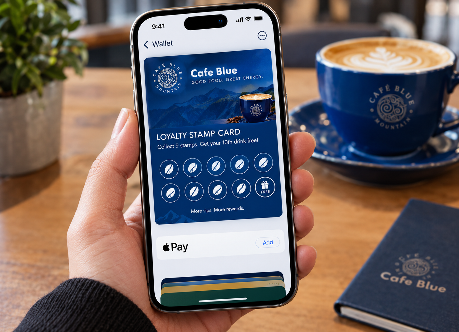Cafe Blue loyalty stamps