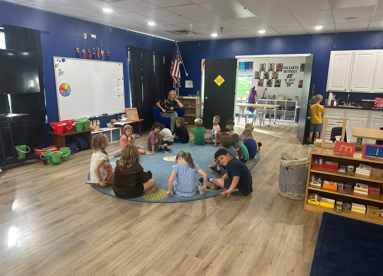 Learners seated in a circle in the Spark studio