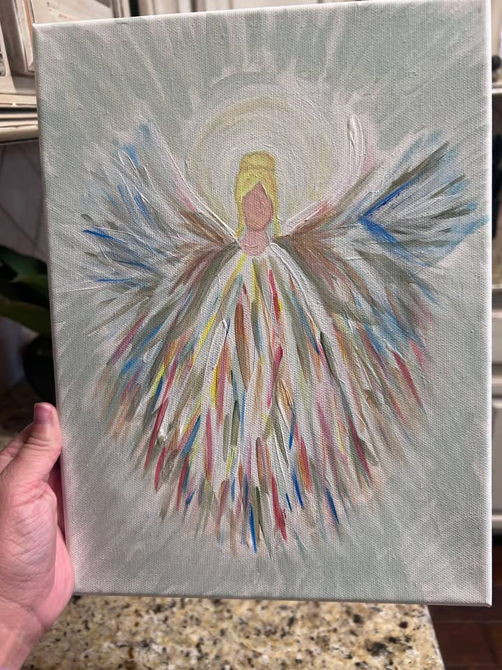ArtGirls member. Valerie H. painted angel canvas