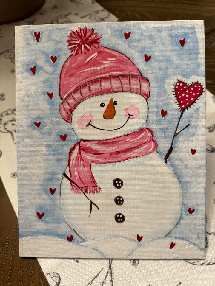 ArtGirls member winter snowman painting
