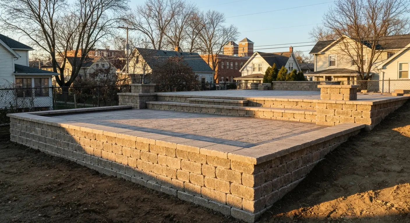 Multi-level tiered patio design