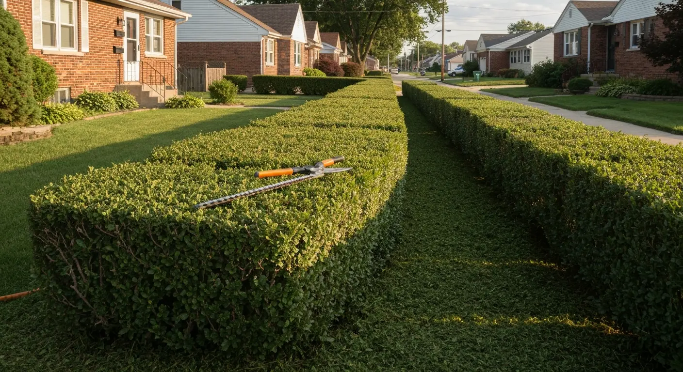 Hedge trimming and landscape maintenance