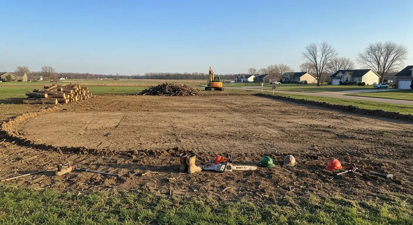 Residential lot clearing in Minooka