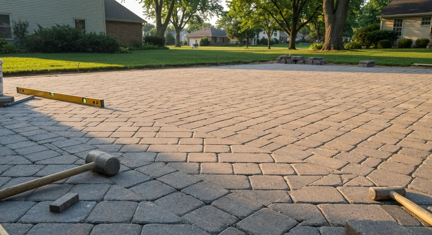 Paver patio installation