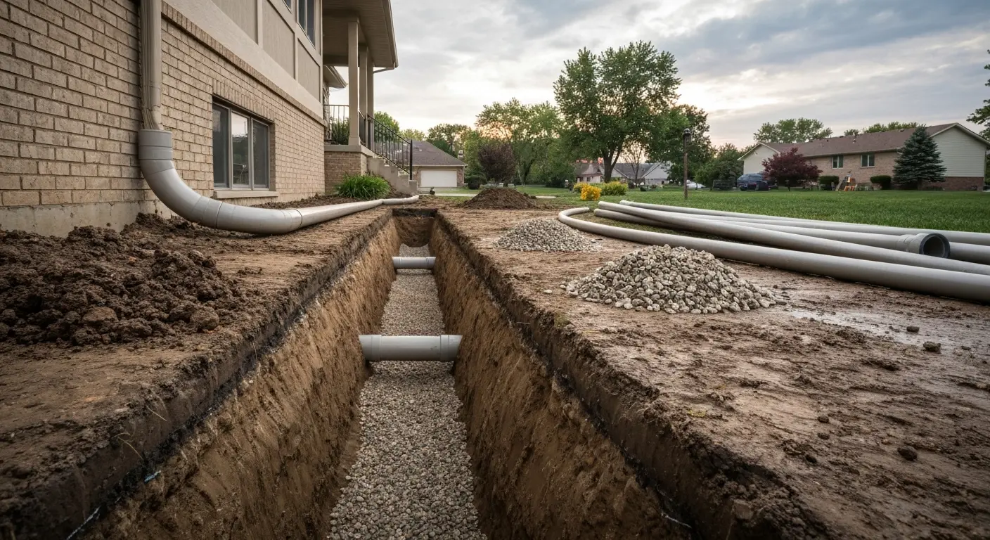 Drainage installation near Settlers Park