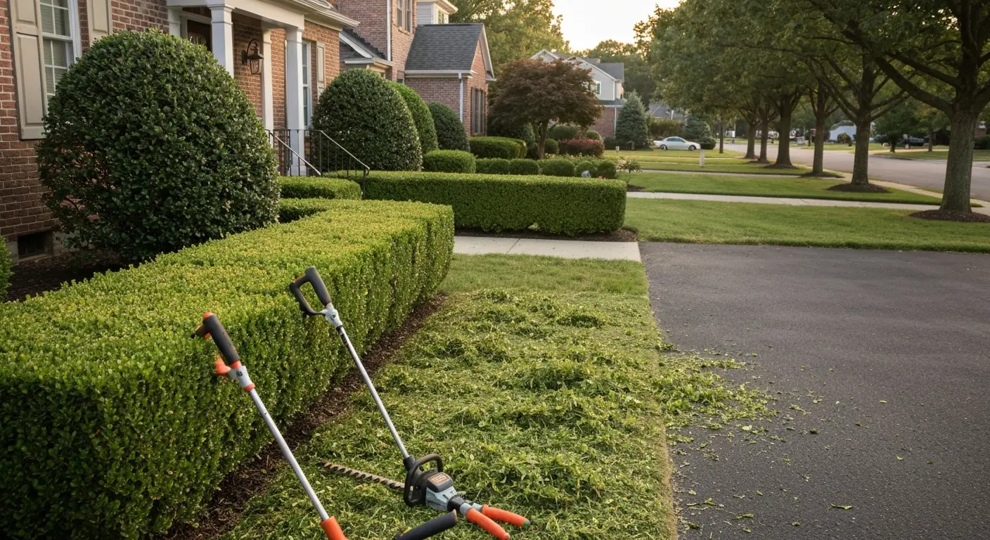 Hedge trimming and landscape maintenance