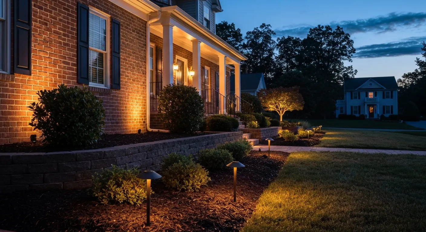 Landscape lighting at night
