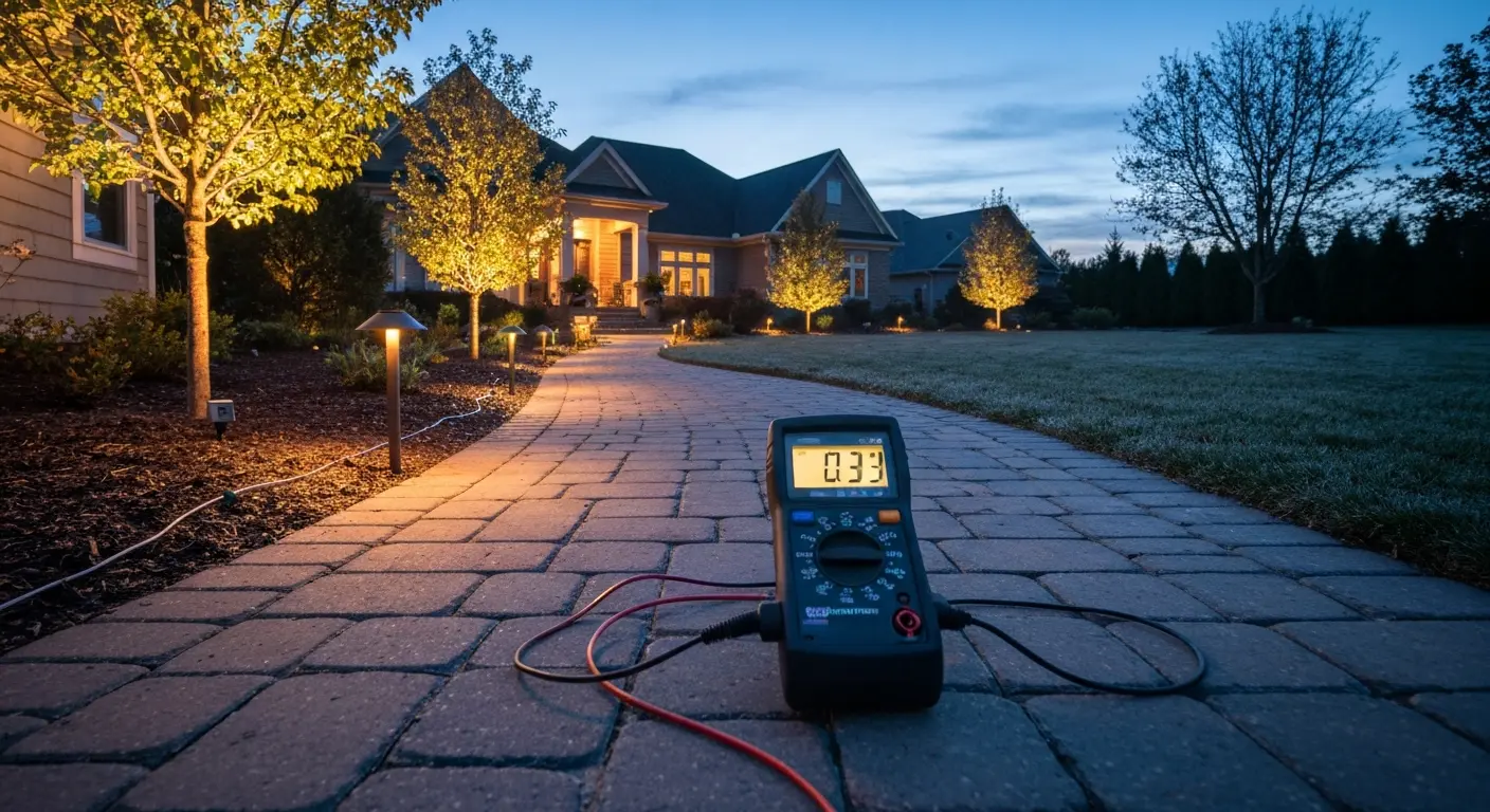 Landscape lighting at dusk