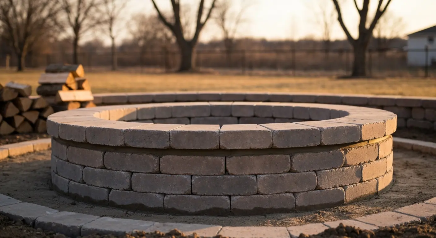 Stone fire ring installation