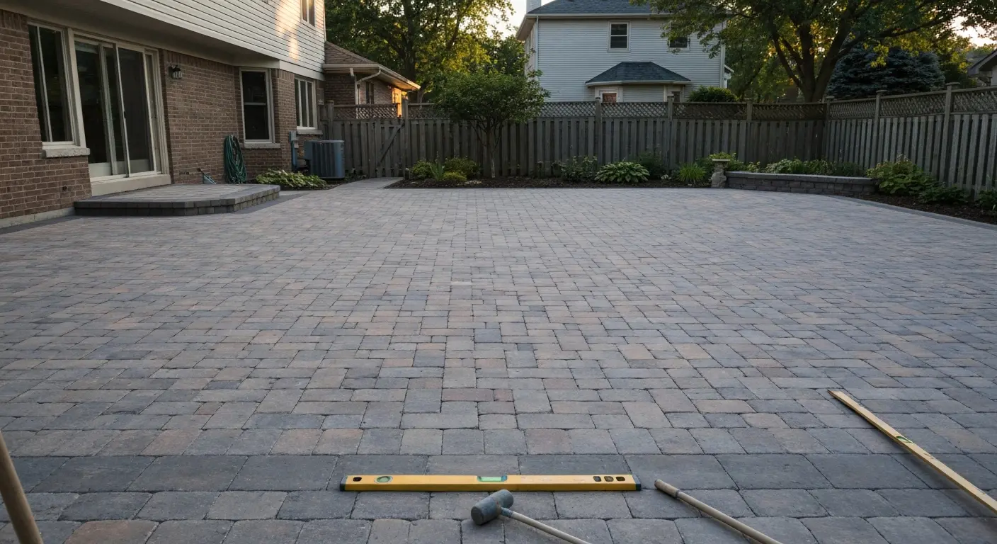 Completed paver patio in Minooka