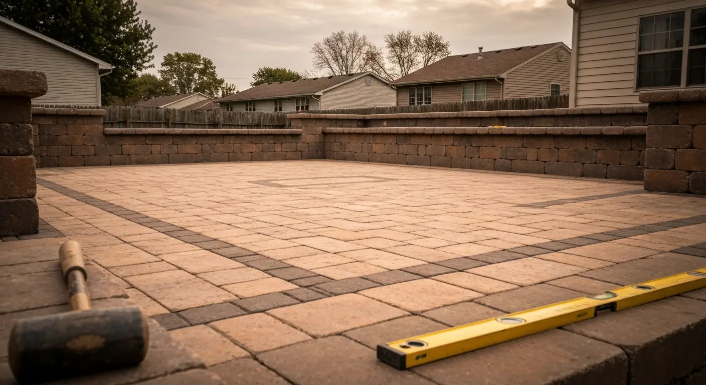 Paver patio installation