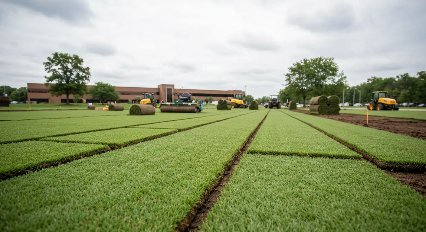 Commercial sod installation