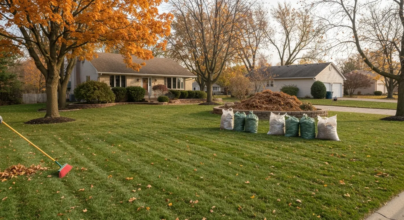 Fall cleanup in Minooka