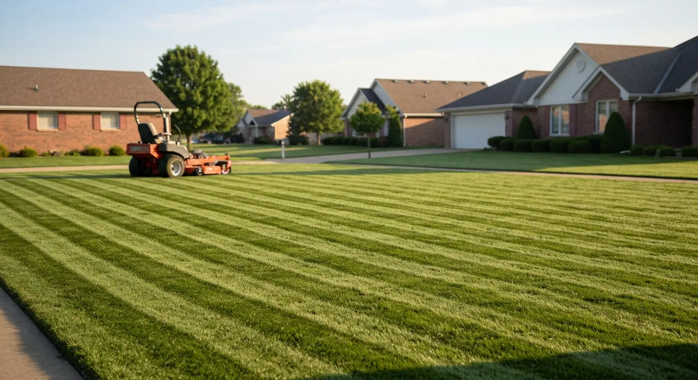 Lawn care mowing in Channahon