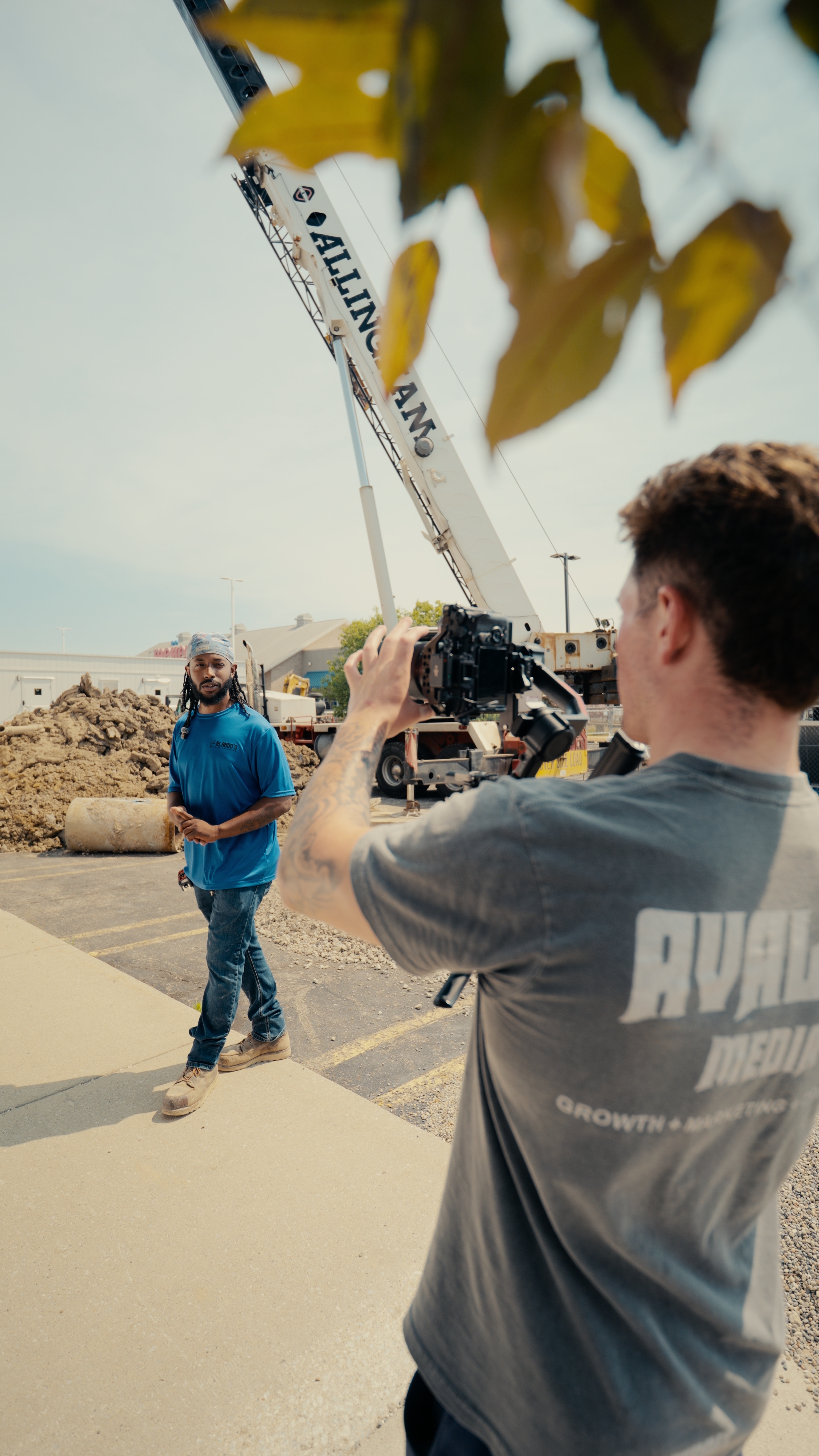 Avalon Media filming on a plumbing job site