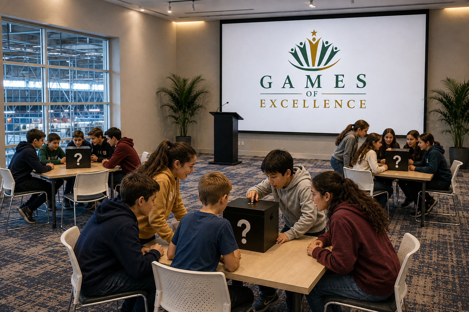 Young participants working together during the Games of Excellence