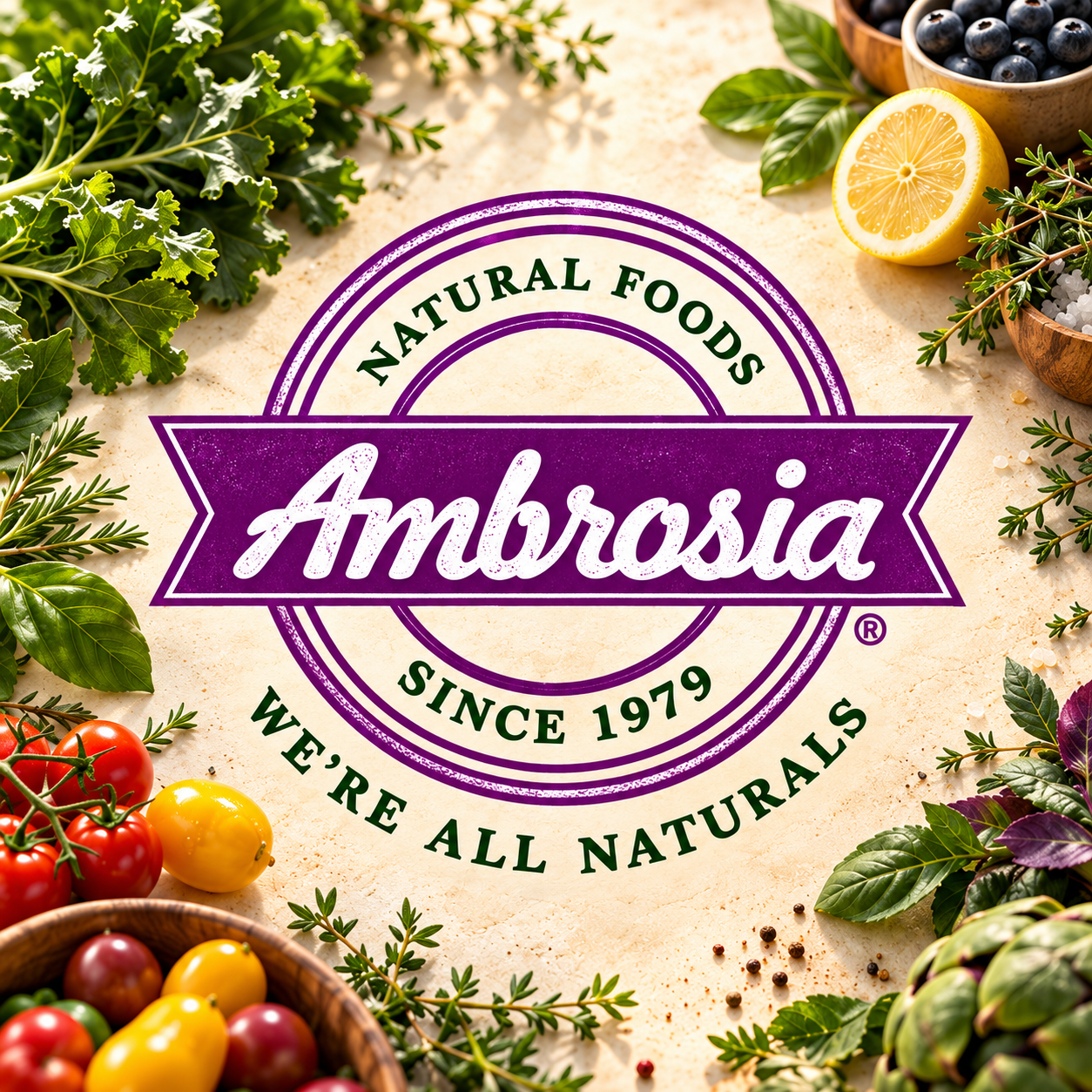 Ambrosia Natural Foods sponsor artwork