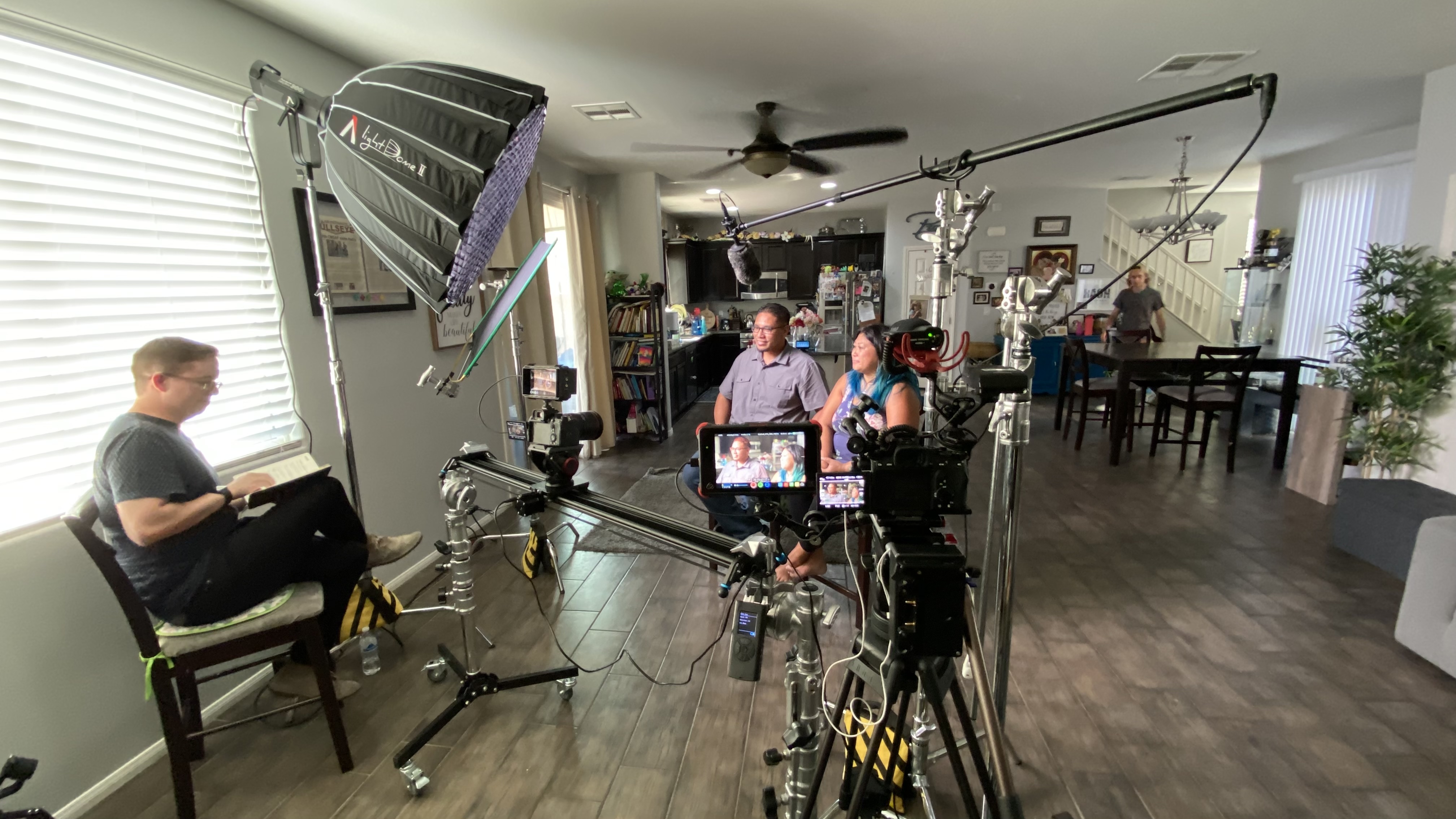 On-set, capturing a video story for Canyon Ridge Christian Church