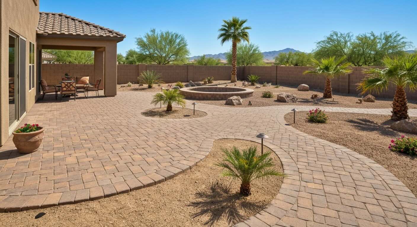 Custom paver patio and walkway installation in Arizona