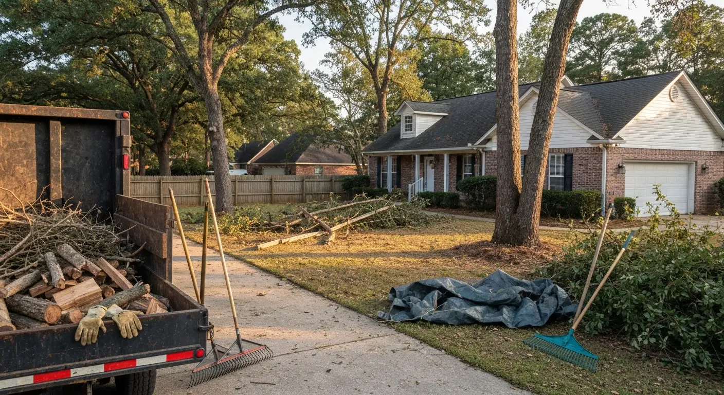 Debris hauling in action