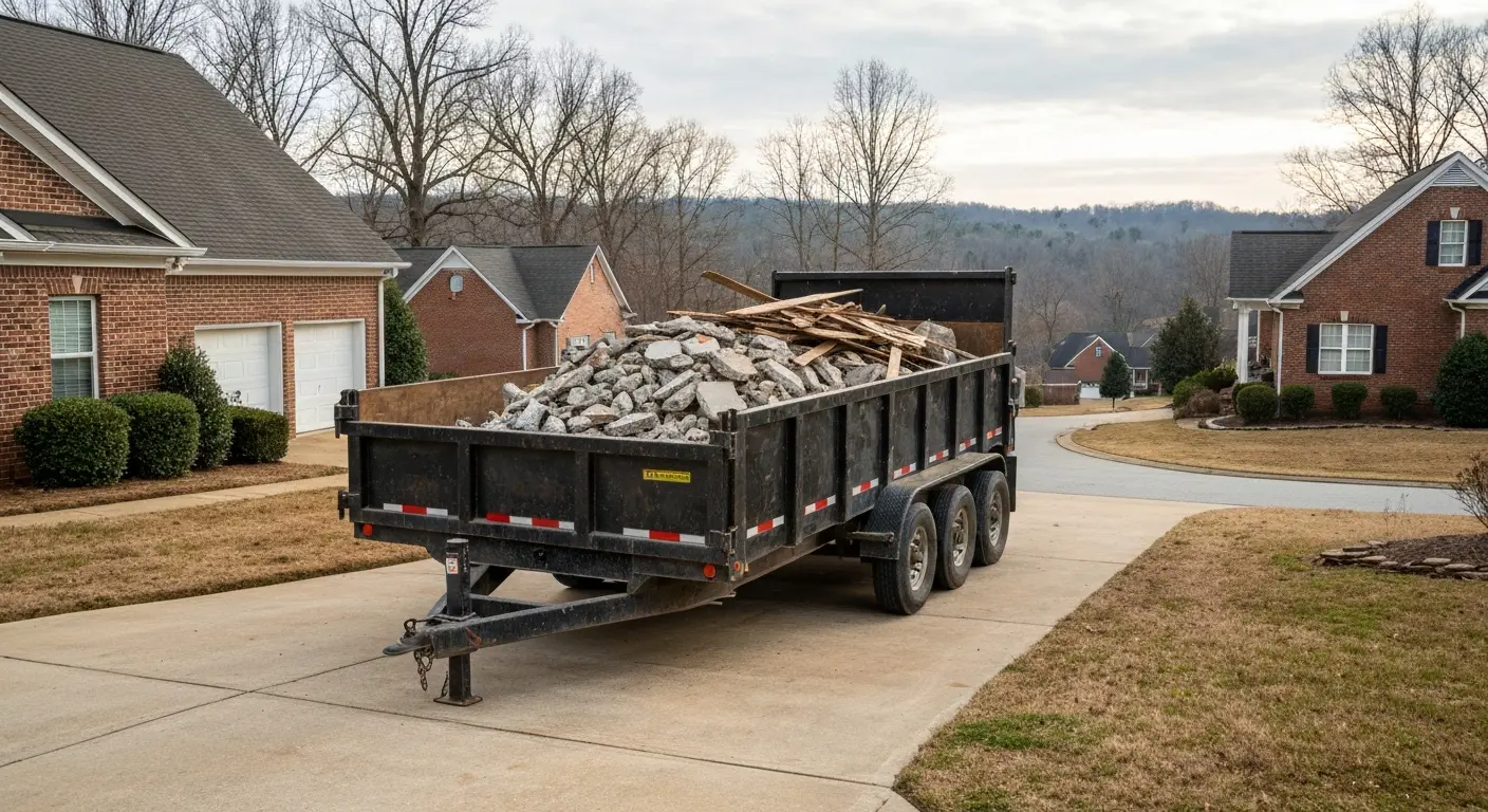 Dump trailer service for large debris hauling in Hickory NC