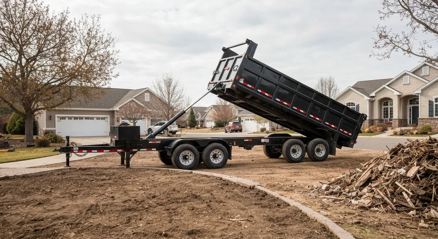 Dump trailer for large waste volumes