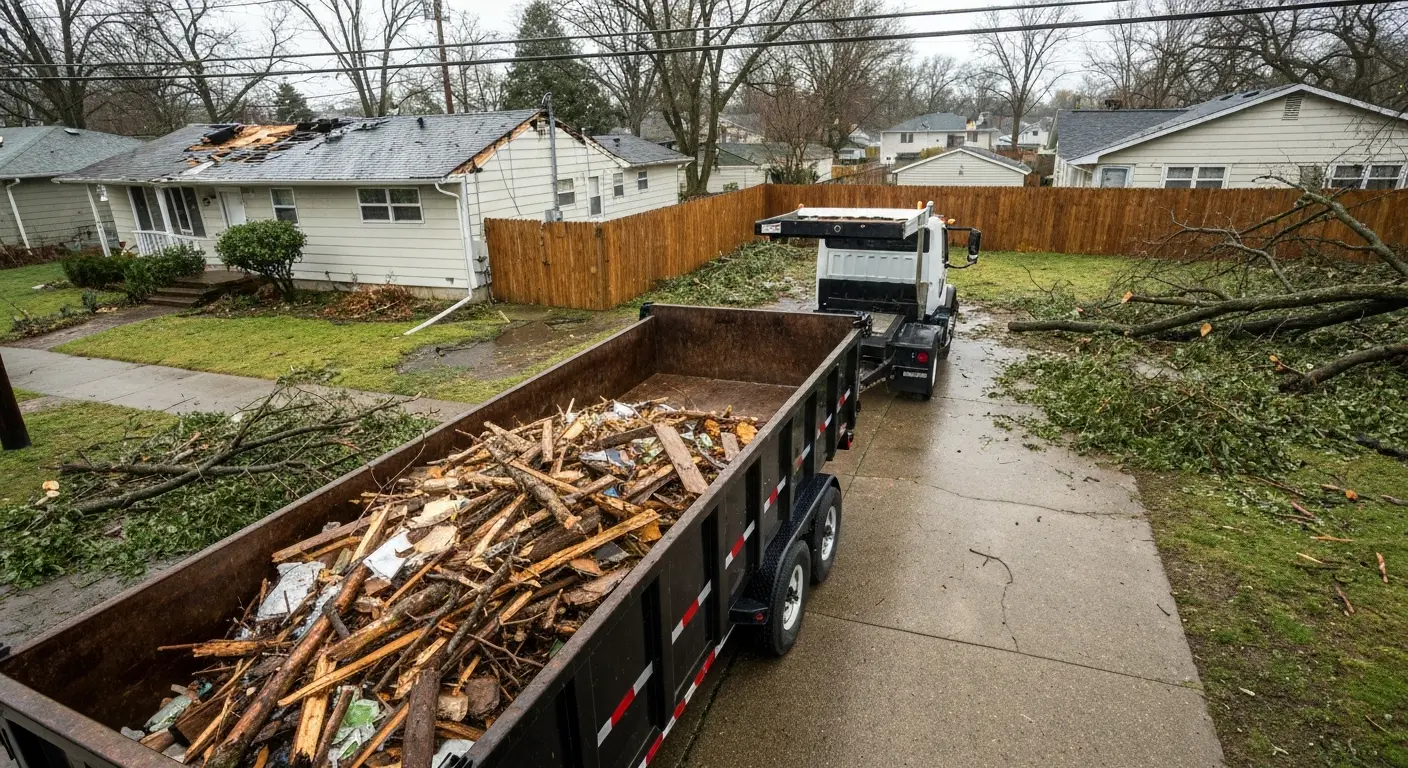 Dump trailer for debris hauling