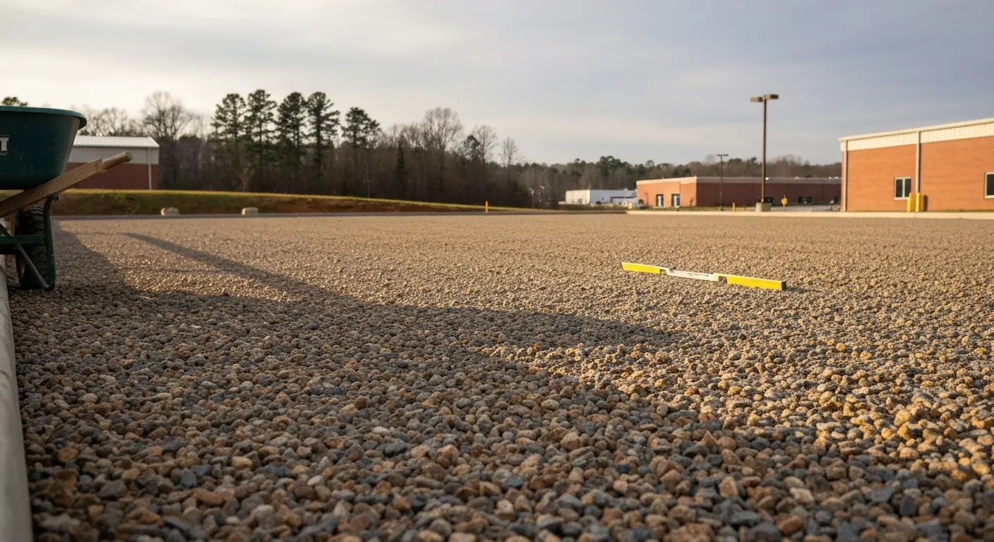 Parking lot gravel delivery