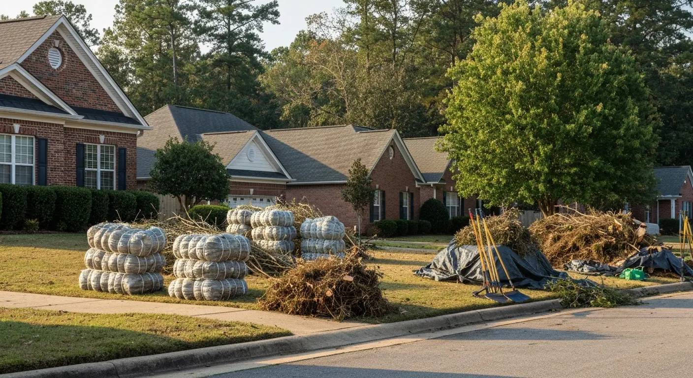 Storm debris cleanup in Hickory