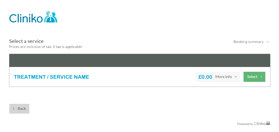 Cliniko Booking Placeholder