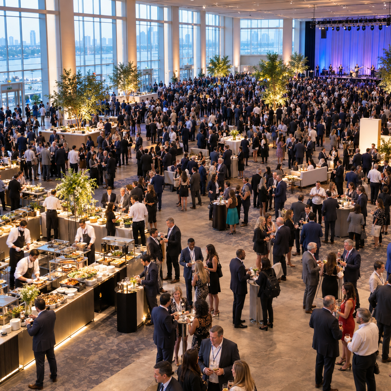 A very large corporate event with more than 200 guests