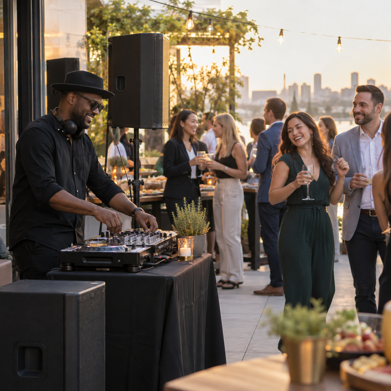 A DJ bringing music to a corporate event
