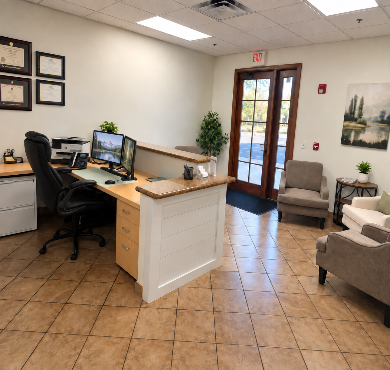 Elite Hearing & Balance Interior Front Desk and Reception