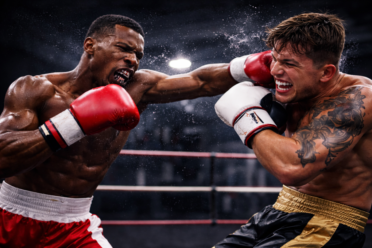 boxer wearing custom mouthguard