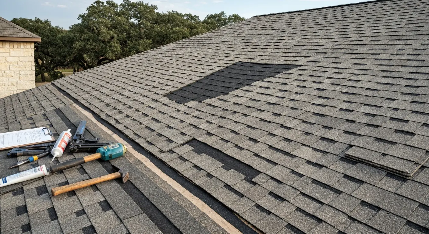 Storm damage roof repair