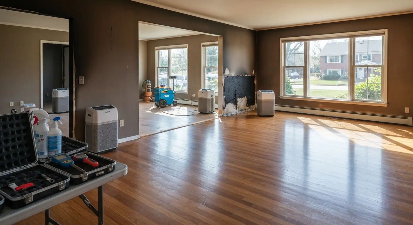 Fire damage restoration in residential home