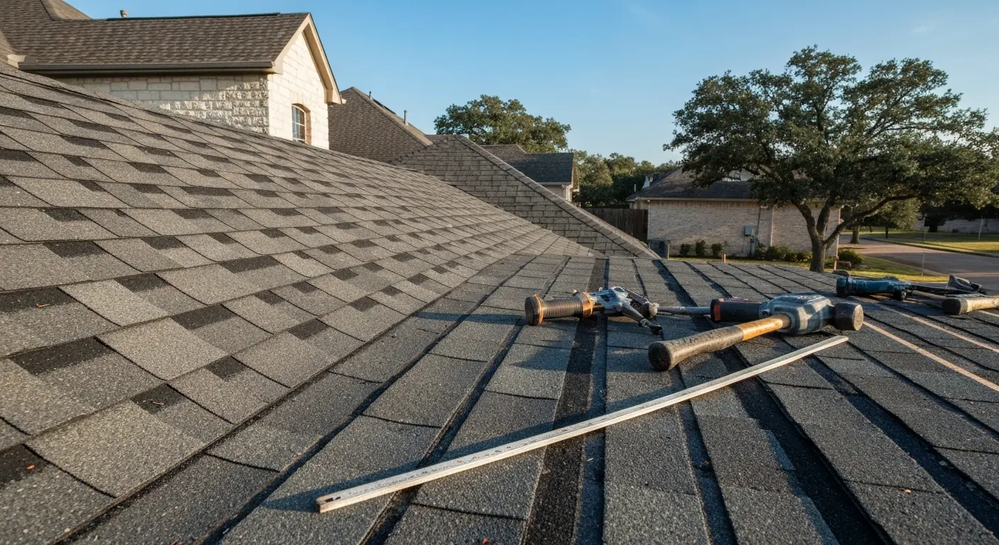 Shingle installation in Central Texas