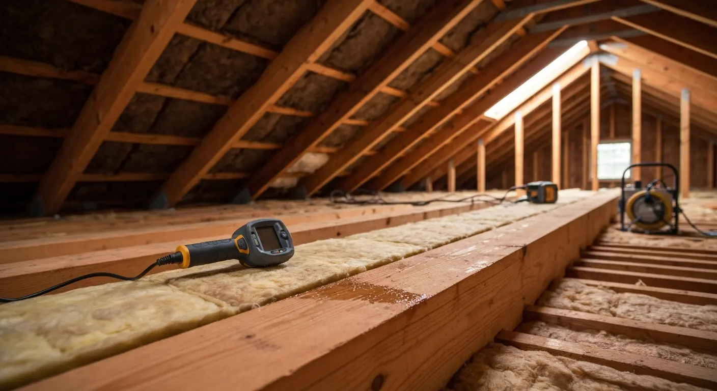 Roof leak damage in master-planned community