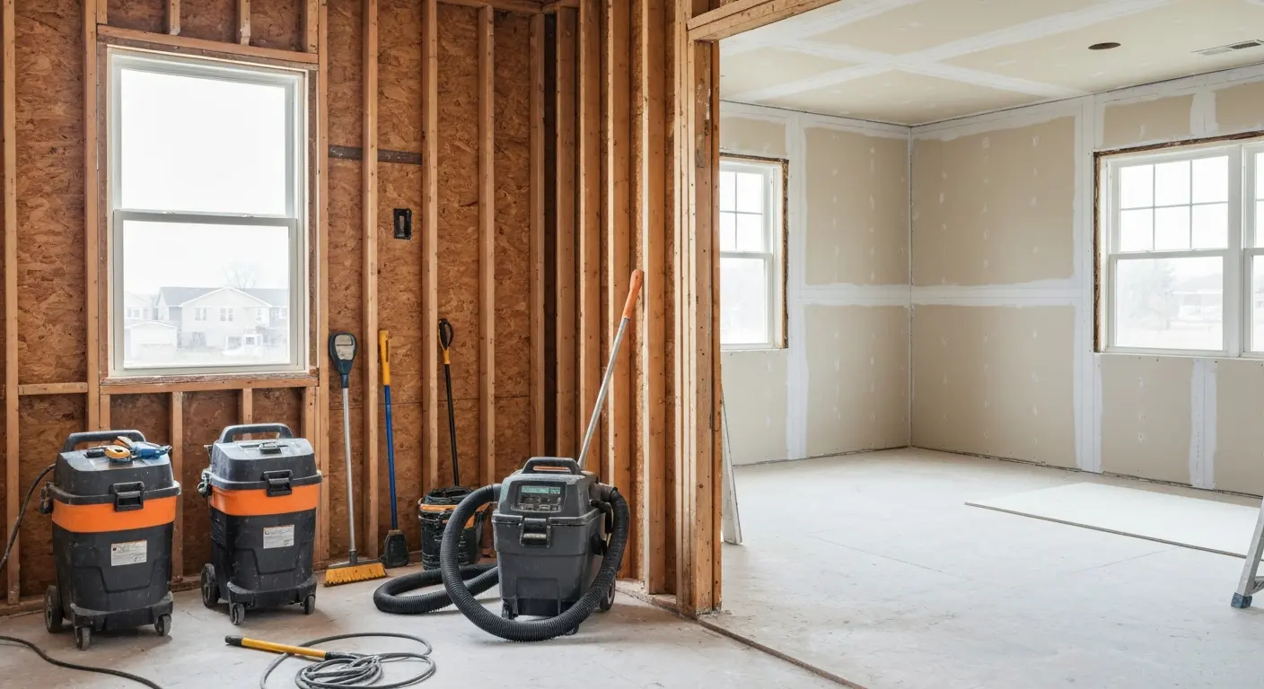 Damaged drywall and flooring removal