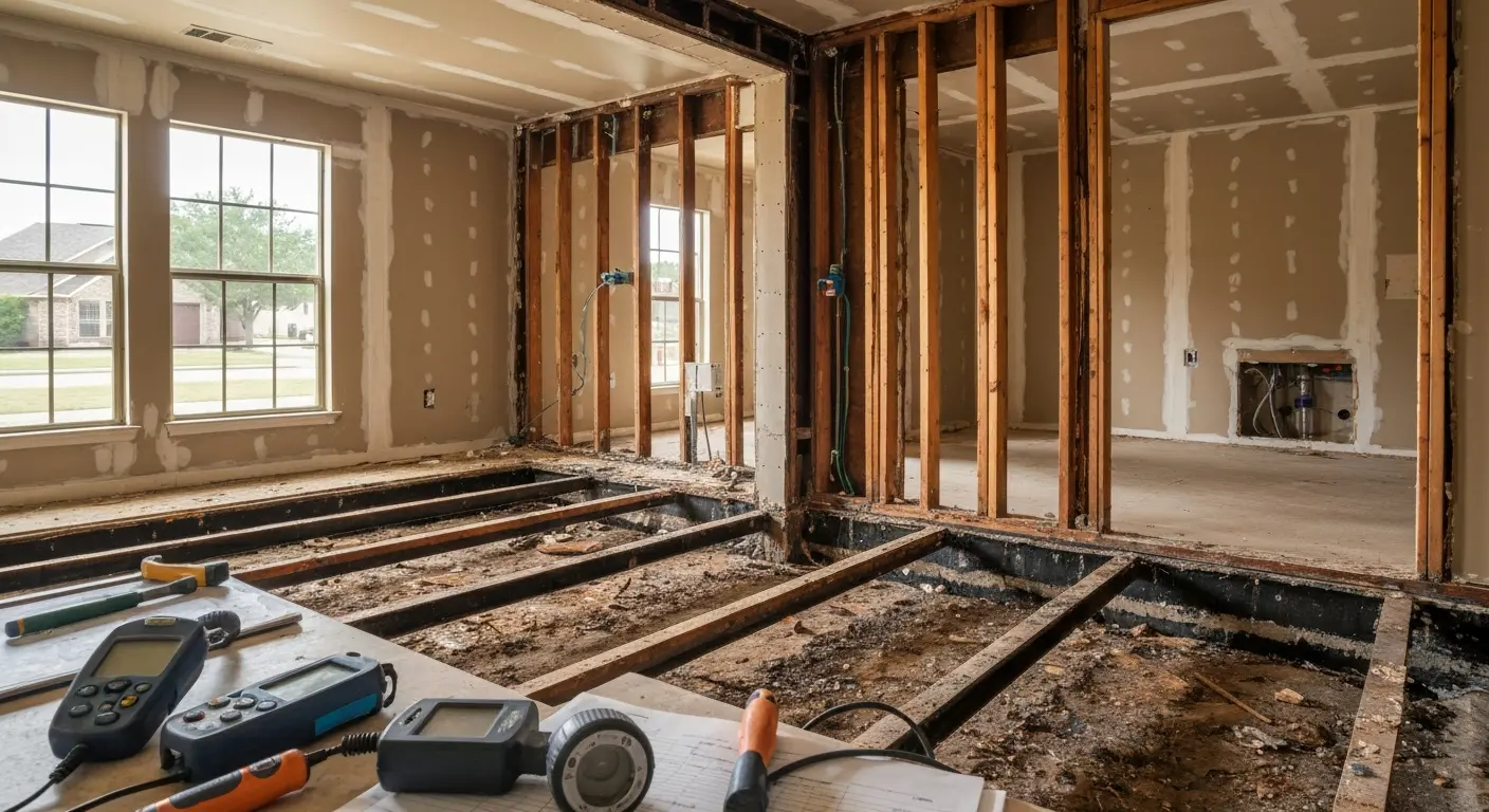 Fire damage restoration team working on Killeen property