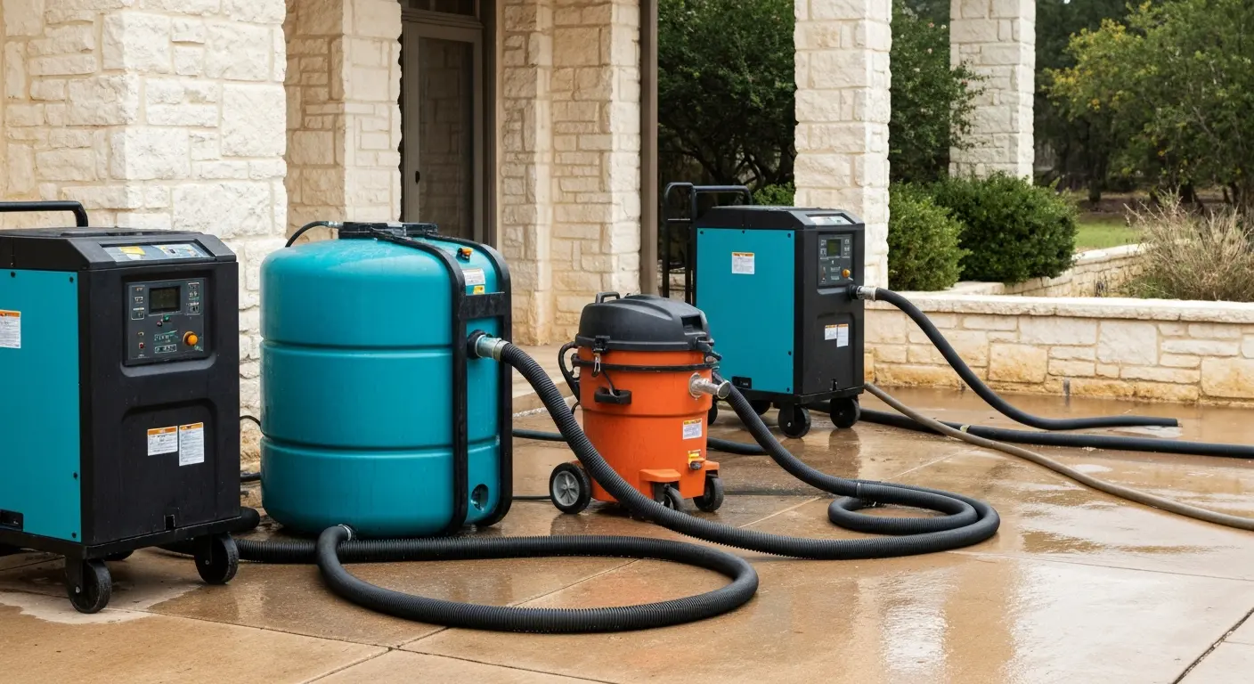 Water extraction equipment removing flood water